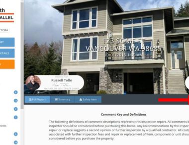 A screenshot of an online home inspection report from 45th Parallel Home Inspection to help illustrate What's Included in a Detailed Home Inspection.